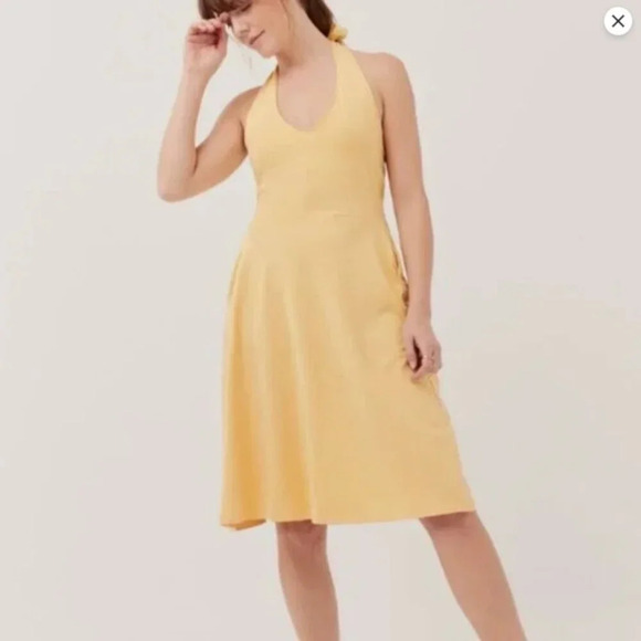 Pact Dresses & Skirts - Pact Yellow Halter Fit & Flare Dress XXL